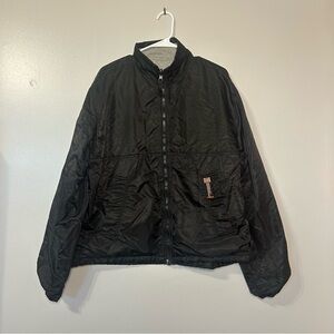 HARLEY DAVIDSON Sz XL  Men's Reversible Down‎ Jacket Black And Gray Full Zip